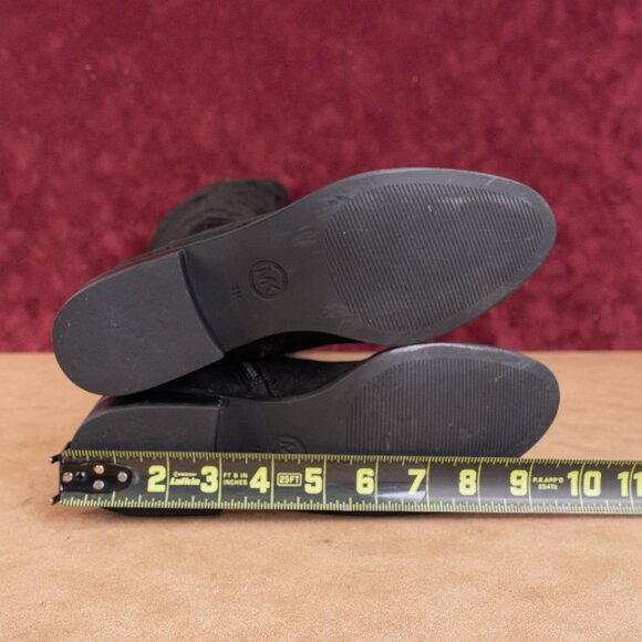 Michael Kors Women Black Fabric Vegan MK Logo OTK Fashion Boots sz 7 - Picture 5 of 10